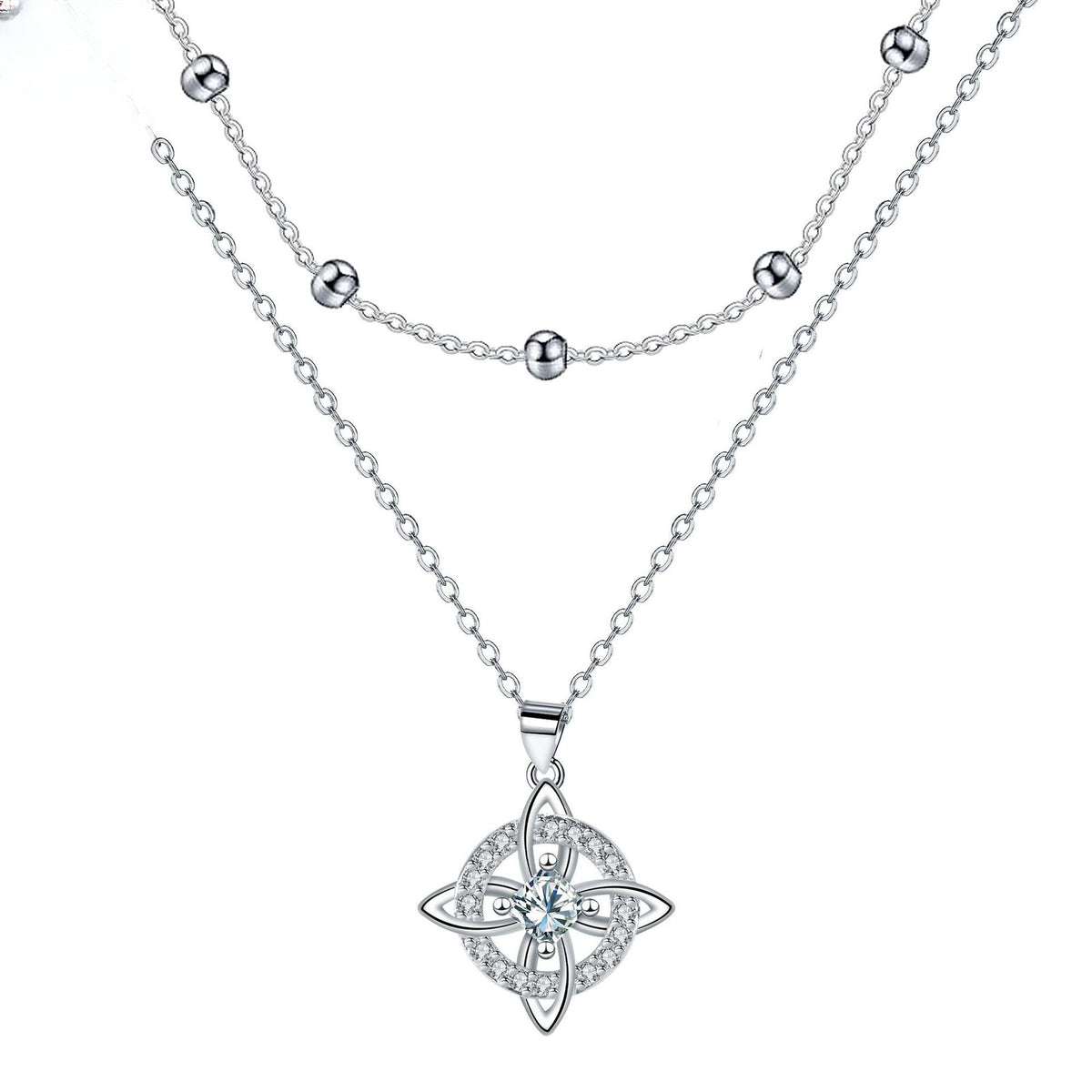 Classy Layered Rhinestone Star Necklace