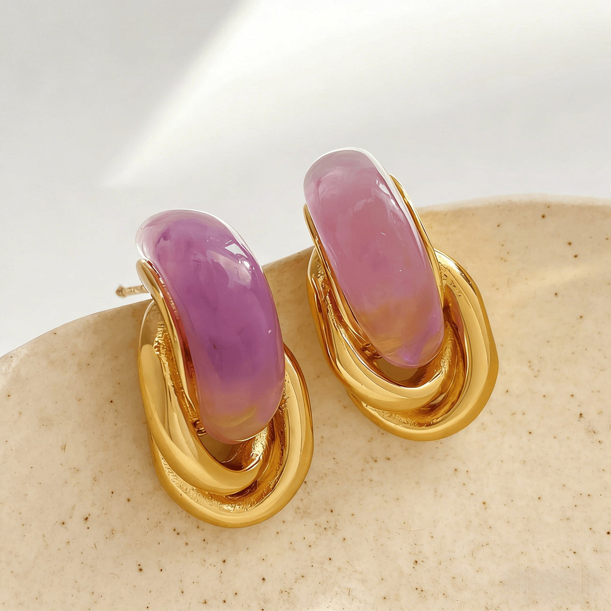 Classy Twisted Acrylic Hoop Earrings