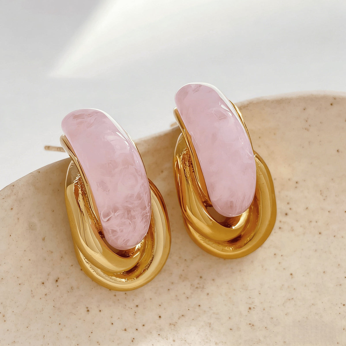 Classy Twisted Acrylic Hoop Earrings