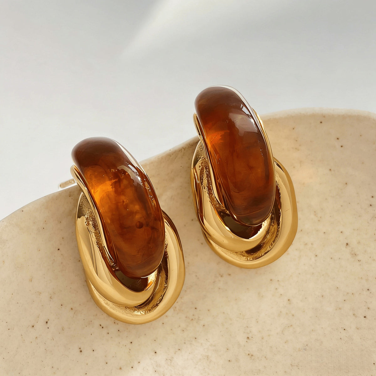 Classy Twisted Acrylic Hoop Earrings