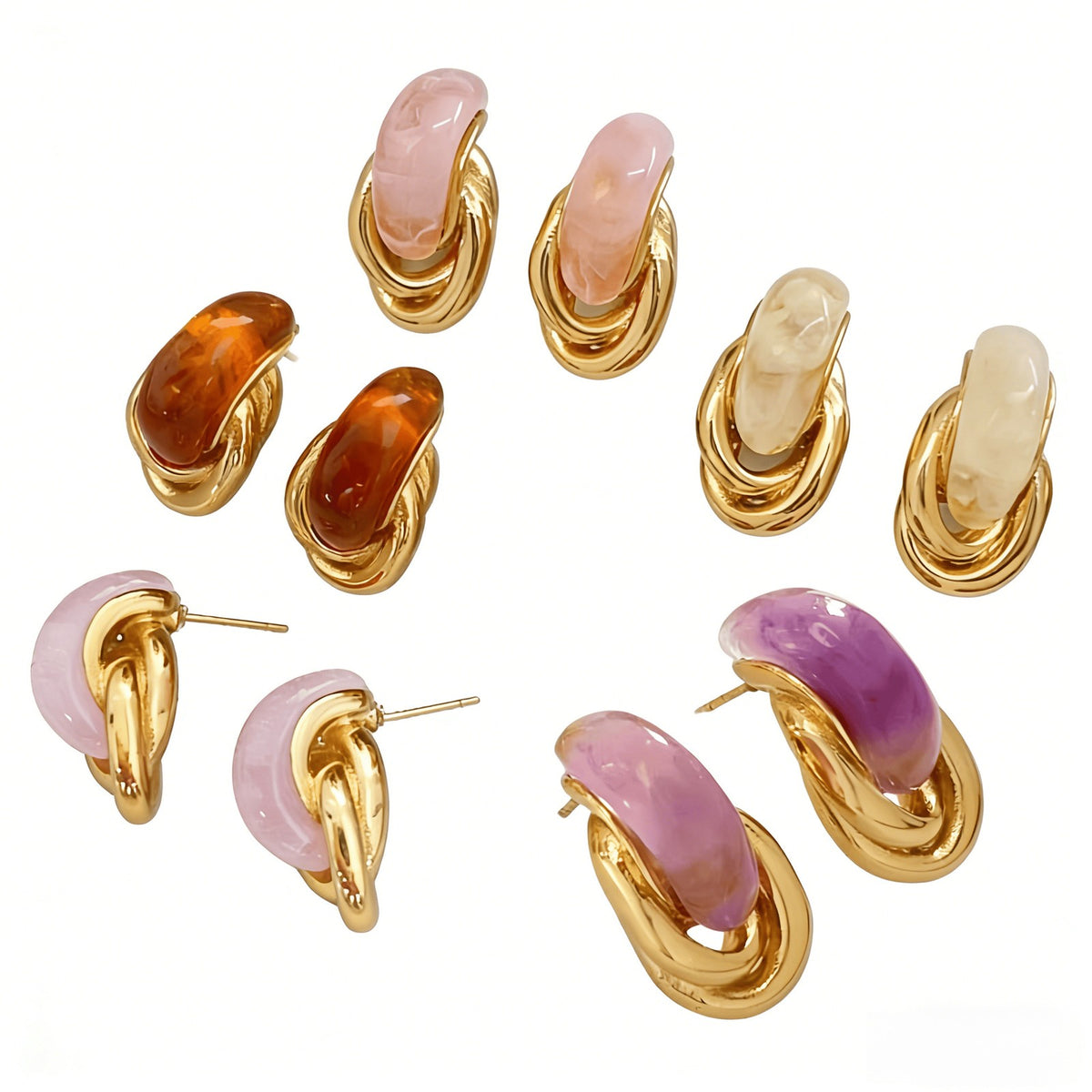 Classy Twisted Acrylic Hoop Earrings