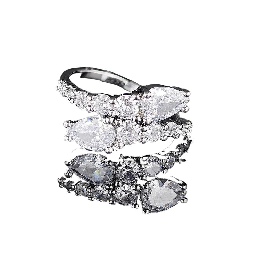 Classy Marquise Zirconia Snake Bypass Ring