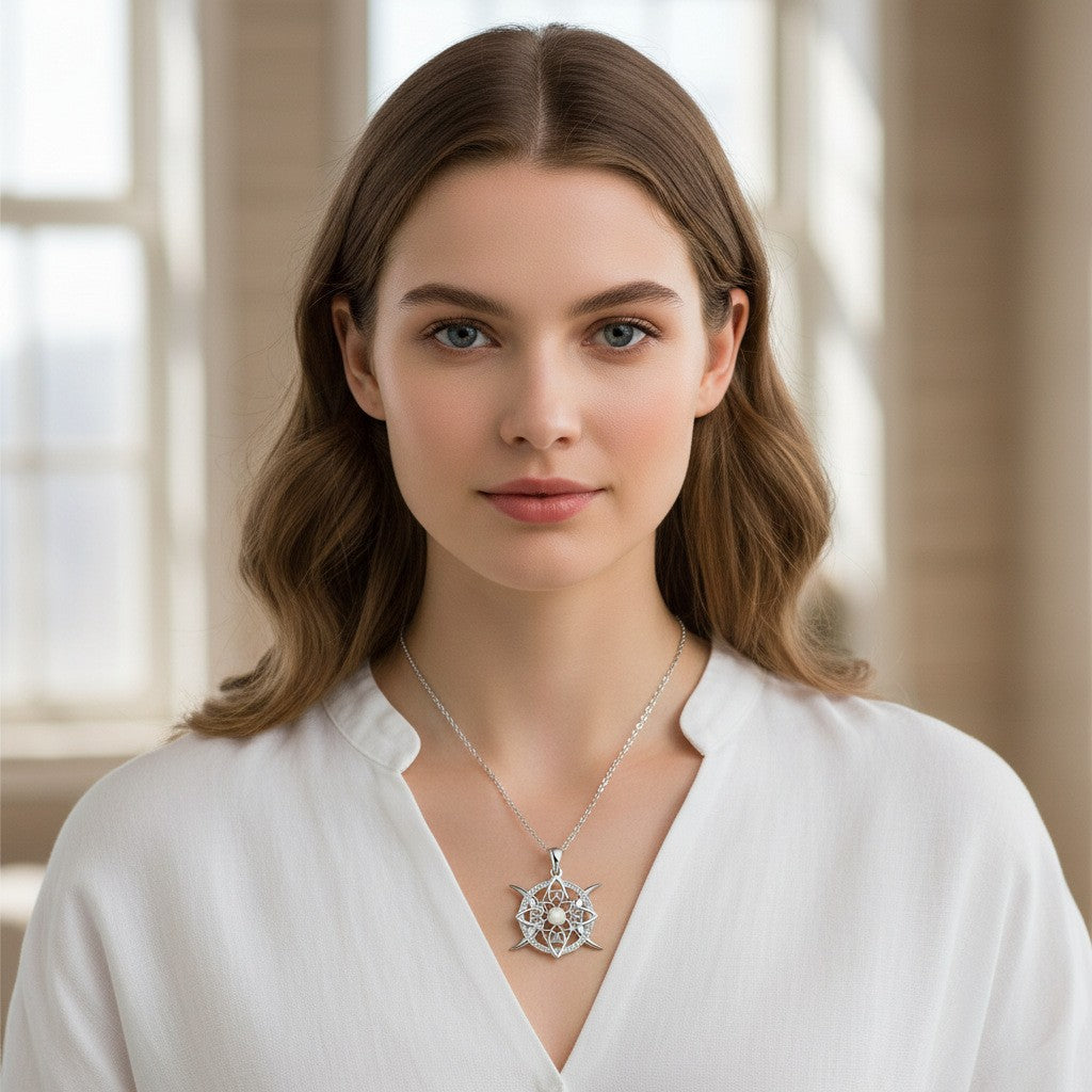 Classy Opal Celtic Knot Necklace