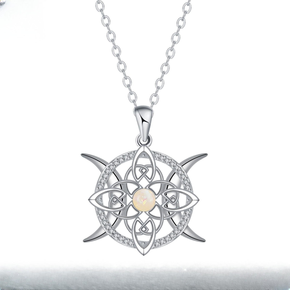 Classy Opal Celtic Knot Necklace