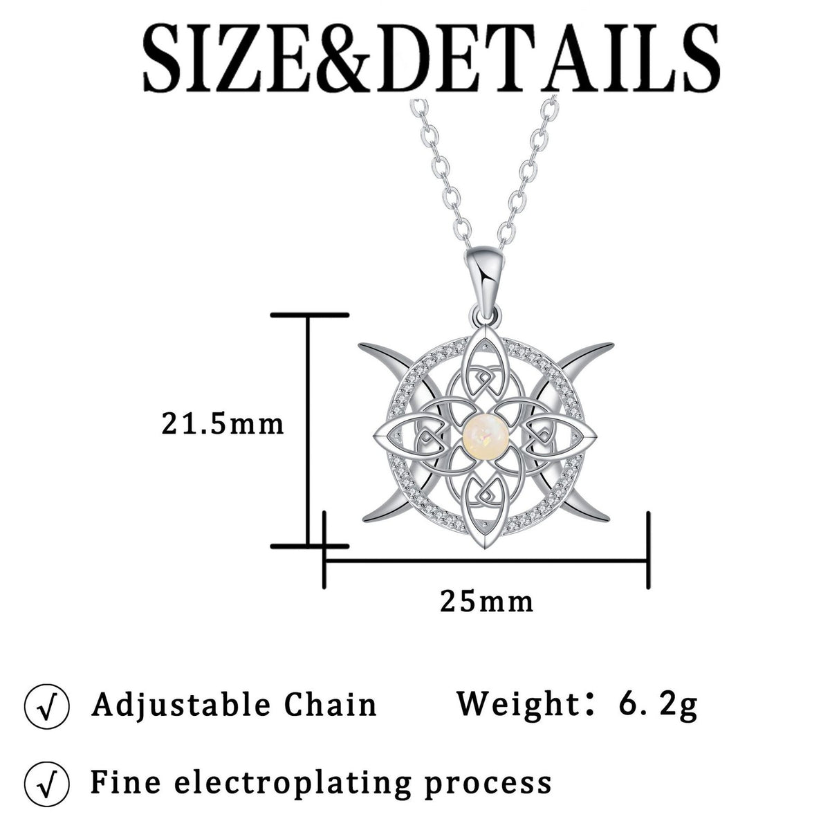 Classy Opal Celtic Knot Necklace