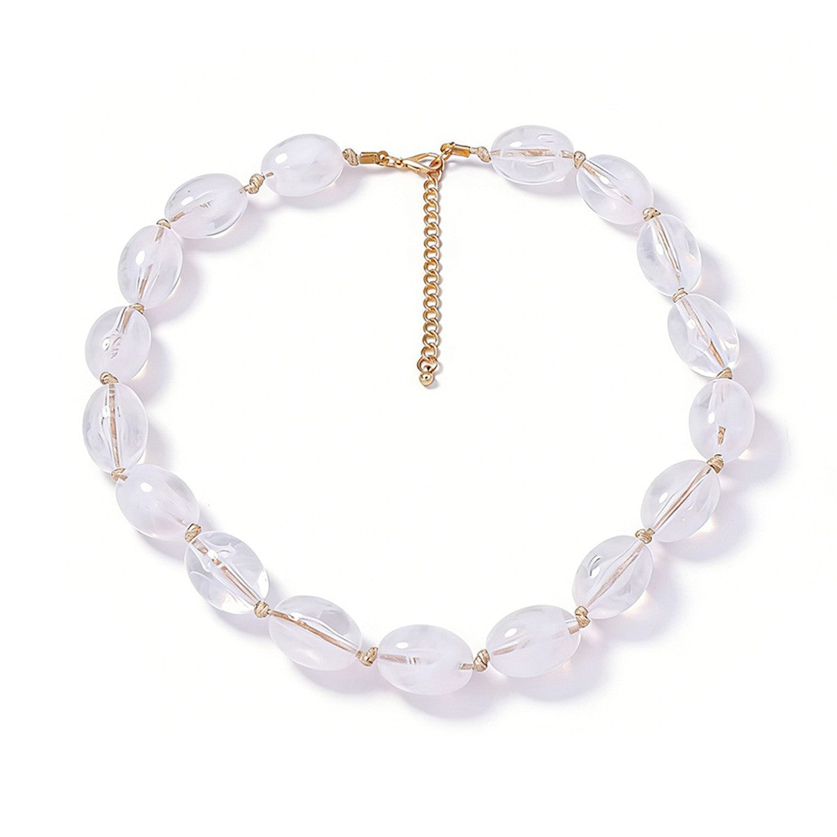 Boho Multicolor Oval Bead Necklace