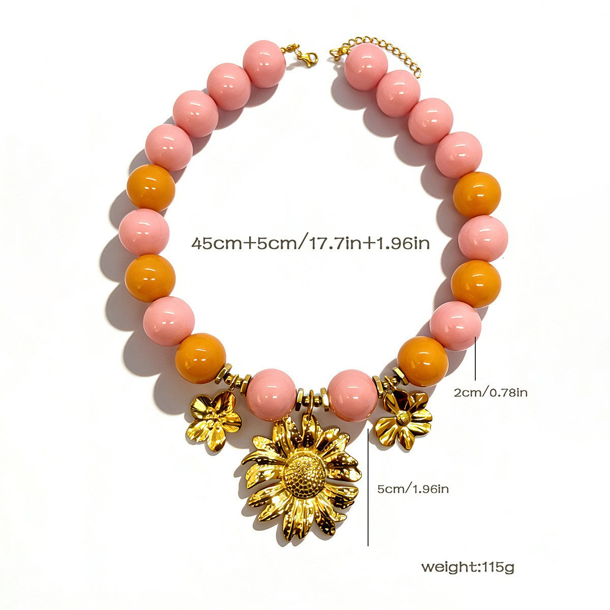 18k Boho Floral Beaded Statement Necklace