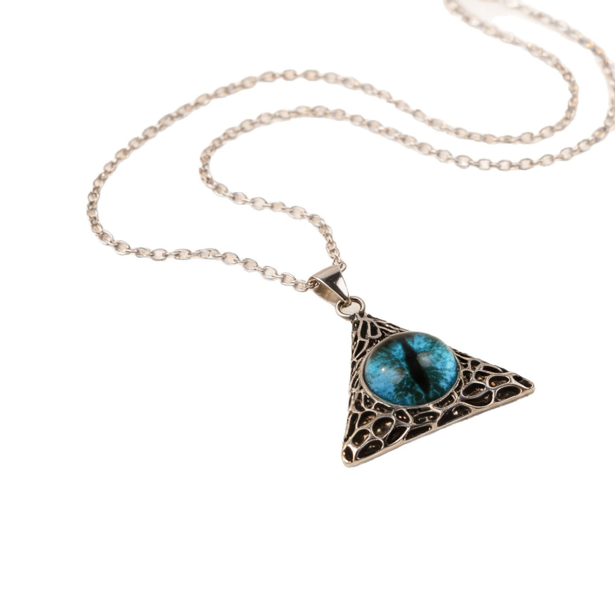 Vintage Blue Eye Triangle Necklace