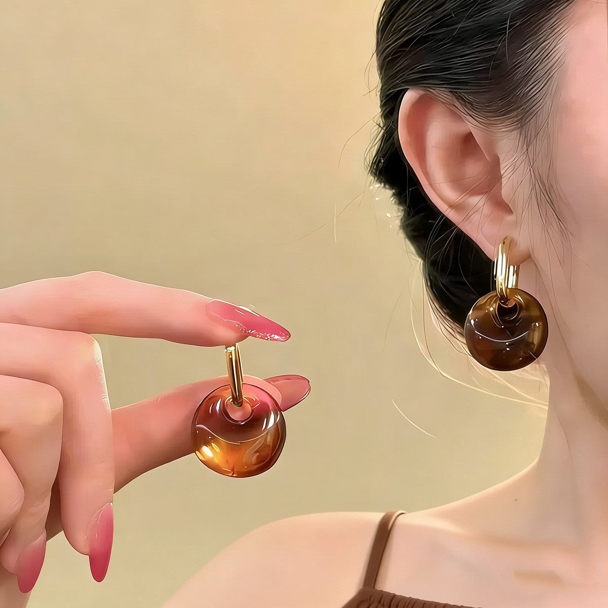 Classy Geometric Resin Drop Earrings