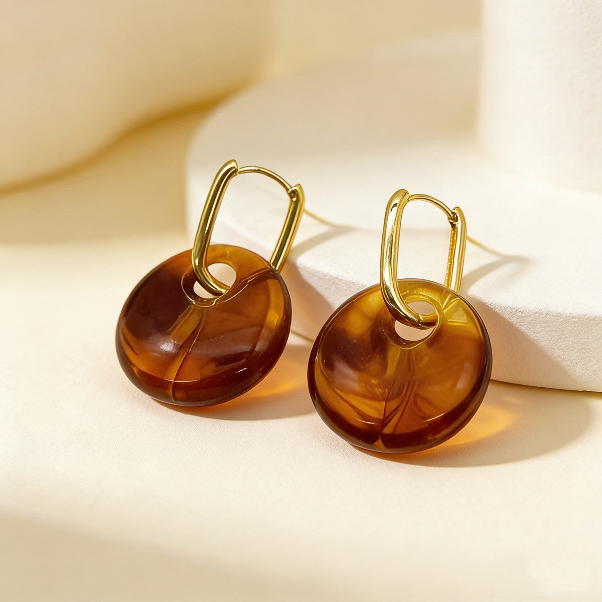 Classy Geometric Resin Drop Earrings