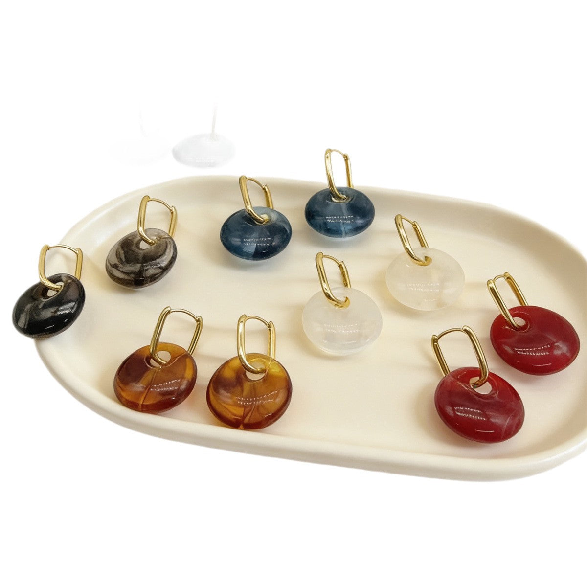Classy Geometric Resin Drop Earrings