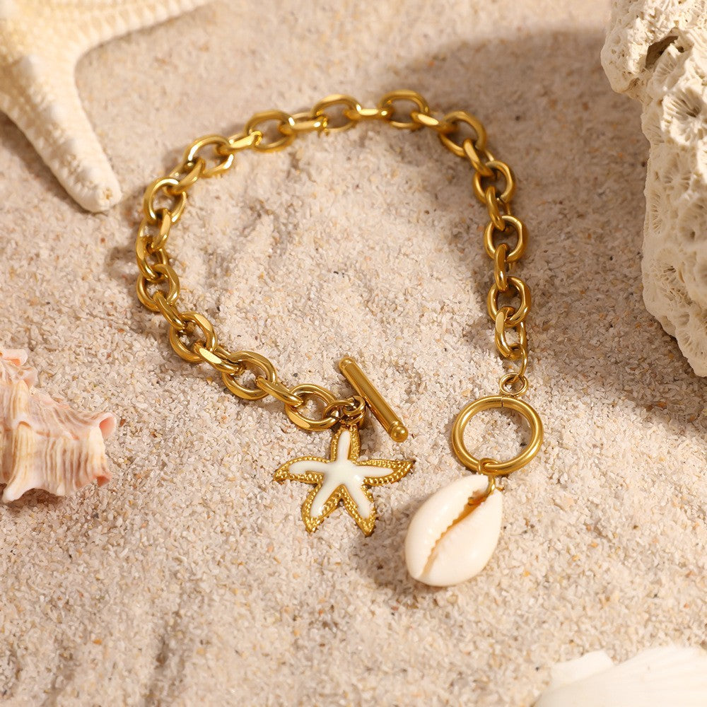 18k Boho Starfish Charm Bracelet