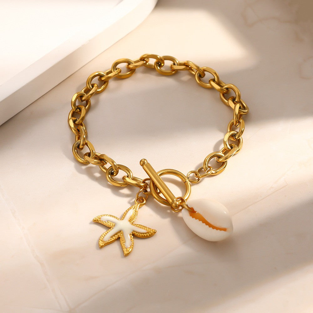 18k Boho Starfish Charm Bracelet