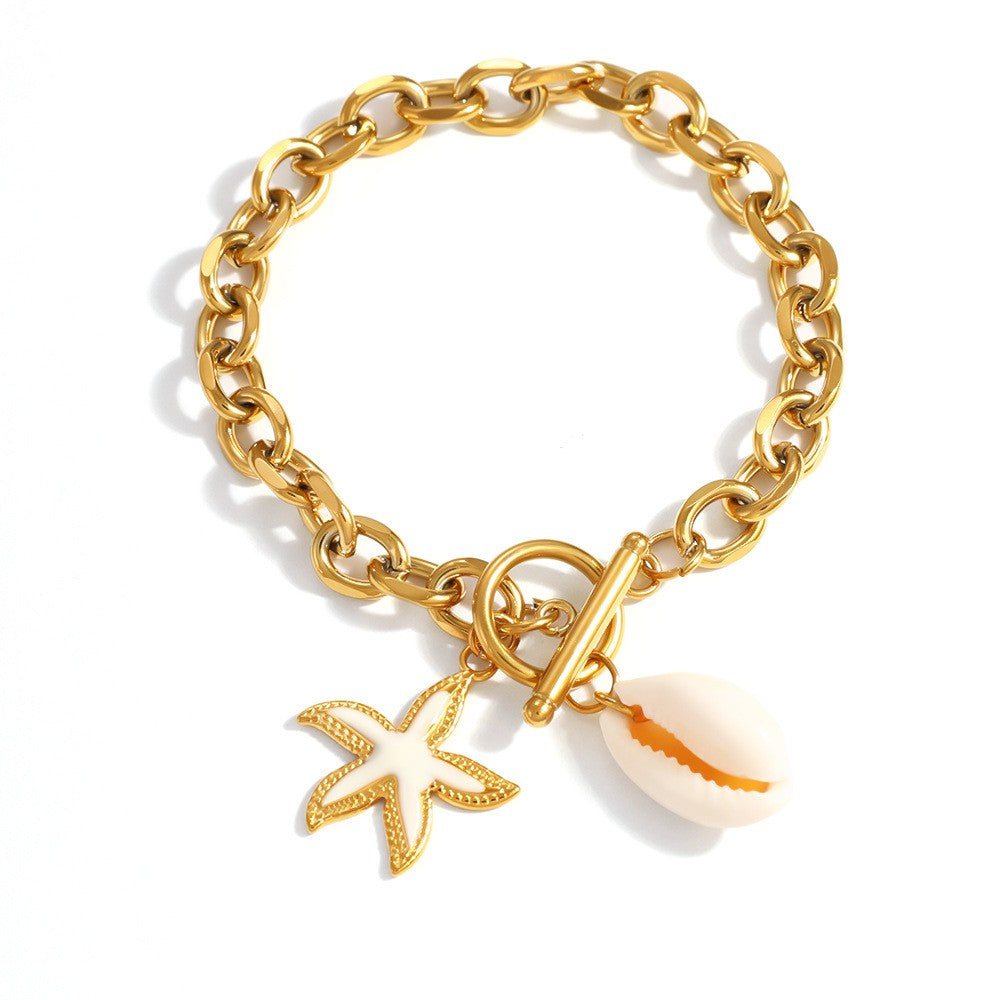 18k Boho Starfish Charm Bracelet