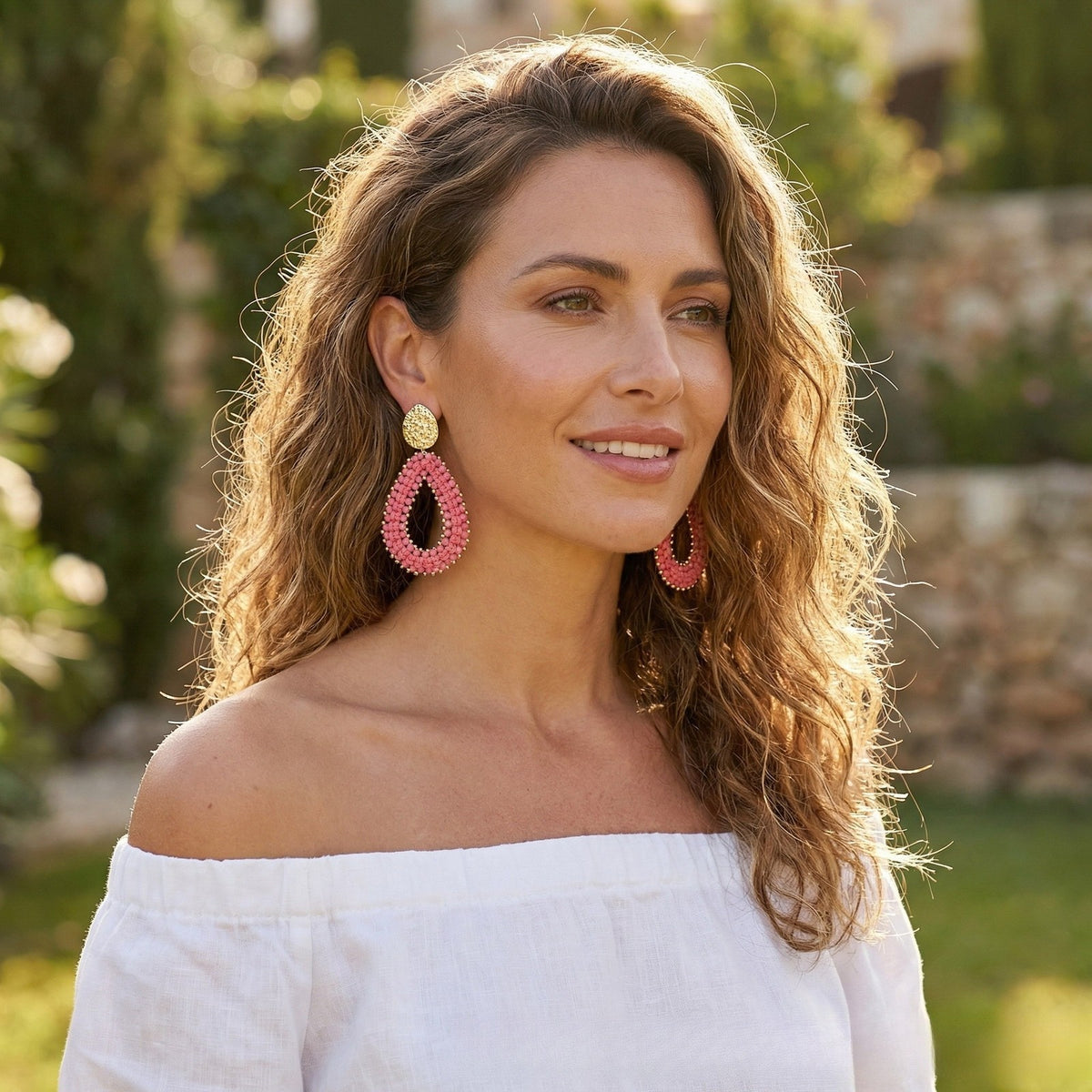 Boho Mint Beaded Teardrop Earrings