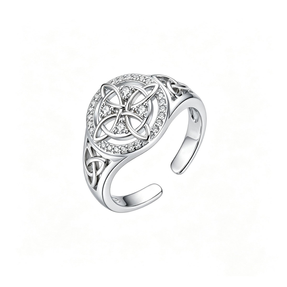 Classy Two-Tone Celtic Knot Open Ring