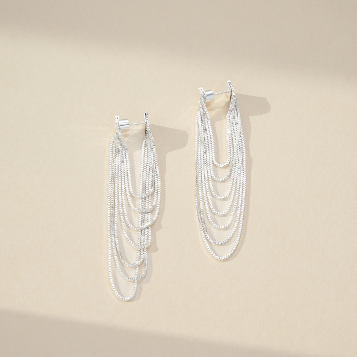 Classy Multi-Strand Box Chain Tassel Necklace