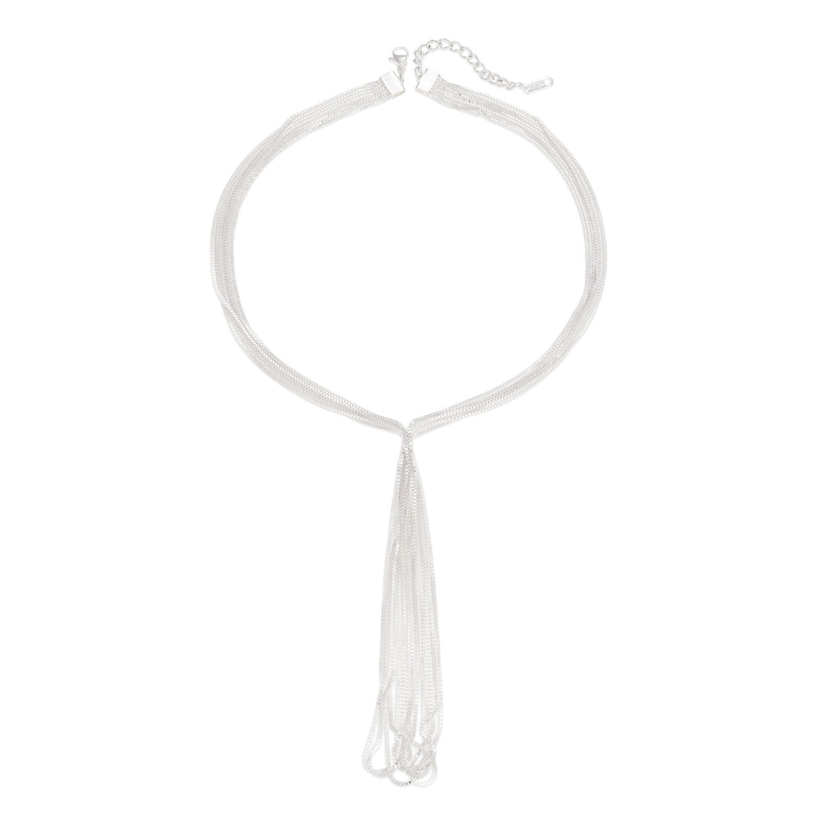 Classy Multi-Strand Box Chain Tassel Necklace