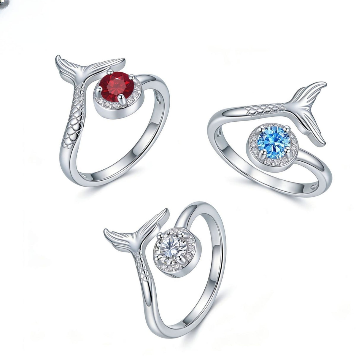 Romantic Fishtail Zirconia Open Ring
