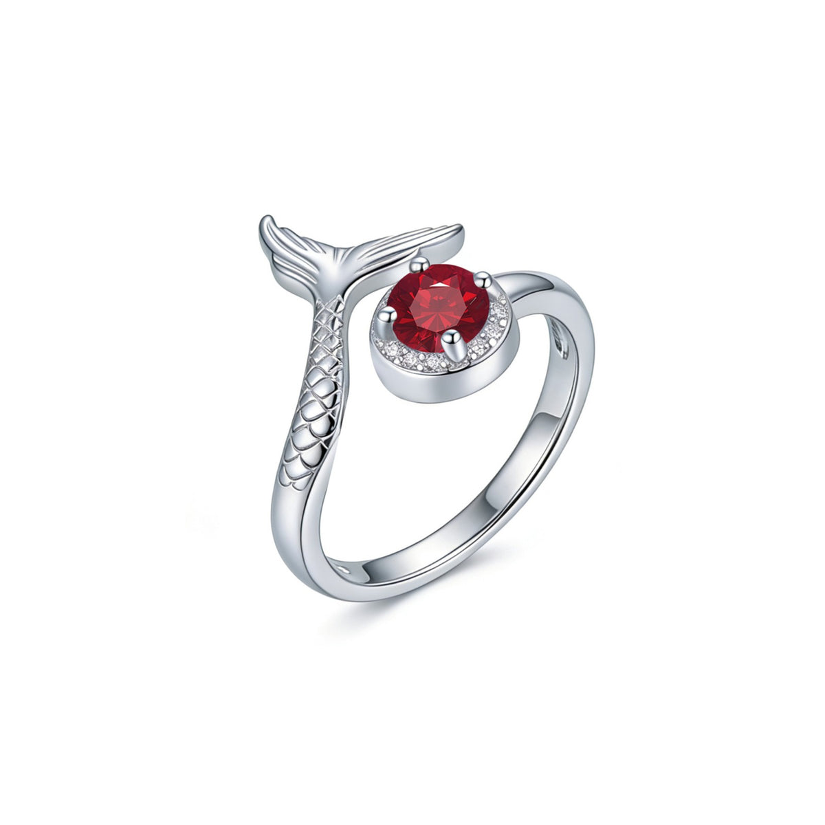 Romantic Fishtail Zirconia Open Ring