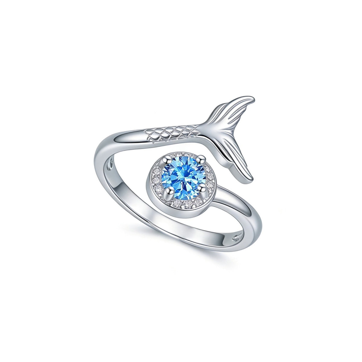 Romantic Fishtail Zirconia Open Ring