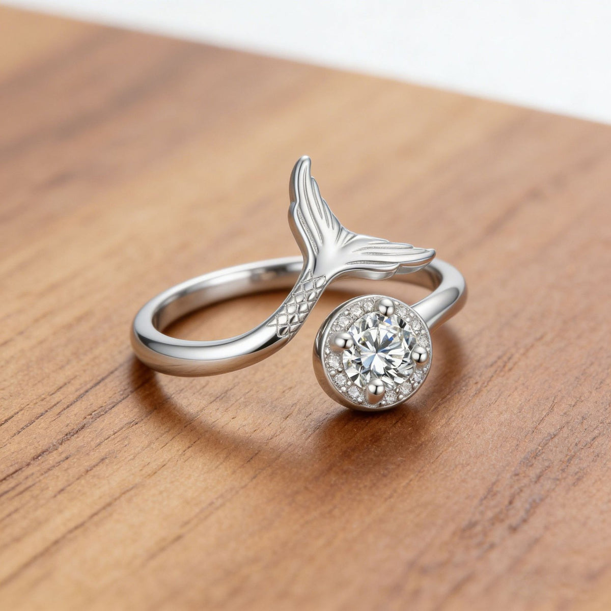 Romantic Fishtail Zirconia Open Ring