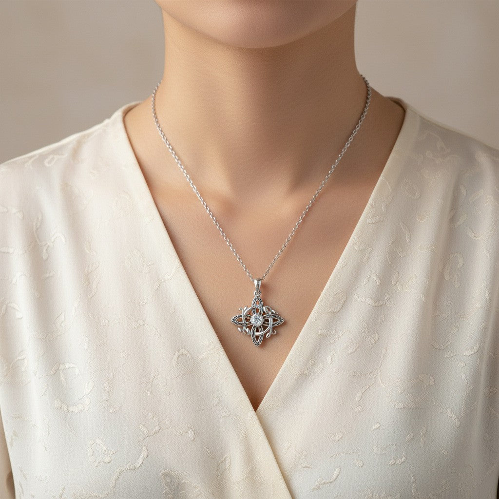 Elegant Celtic Knot Cross Necklace
