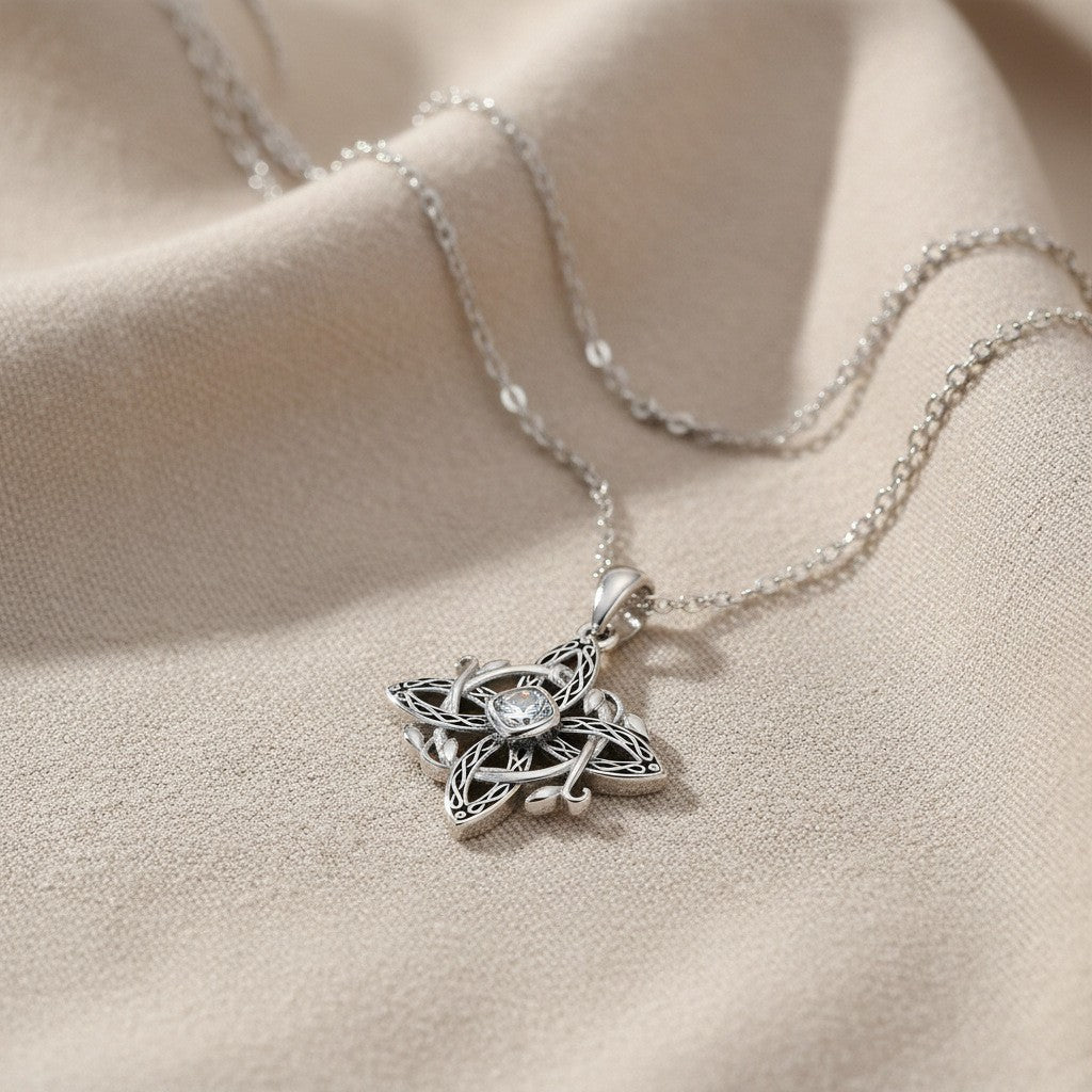 Elegant Celtic Knot Cross Necklace