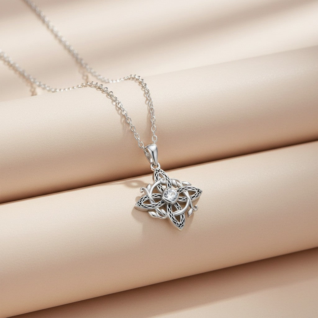 Elegant Celtic Knot Cross Necklace