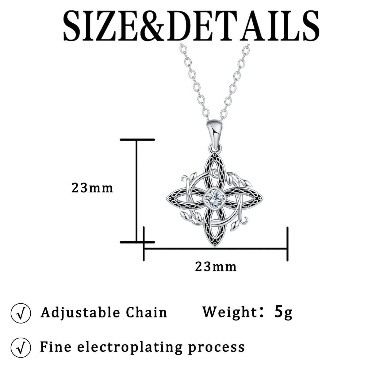 Elegant Celtic Knot Cross Necklace