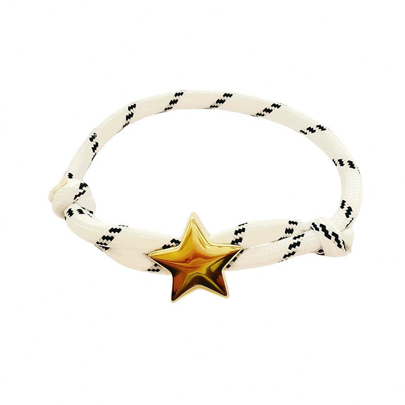 Boho Braided Star and Heart Bracelet