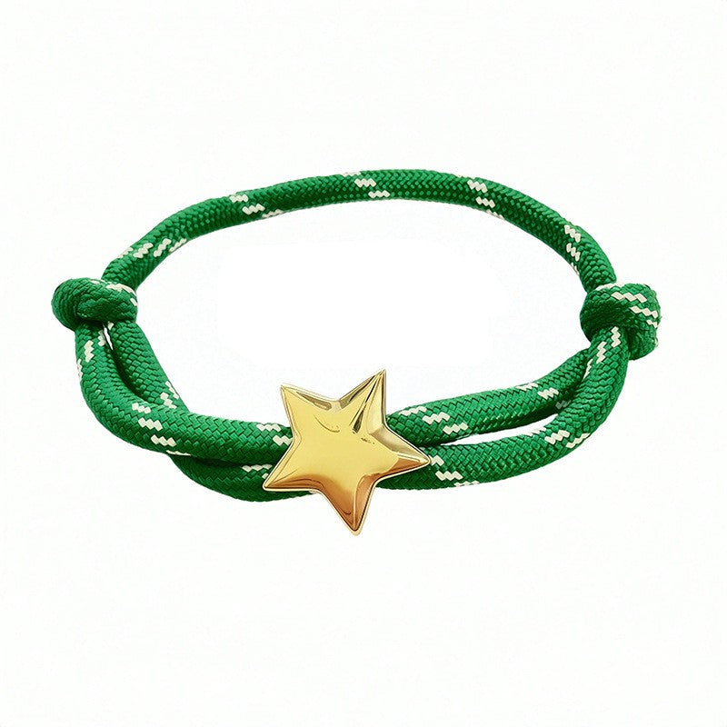 Boho Braided Star and Heart Bracelet