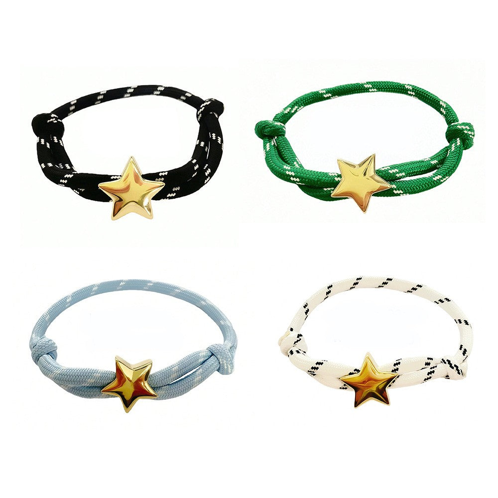 Boho Braided Star and Heart Bracelet