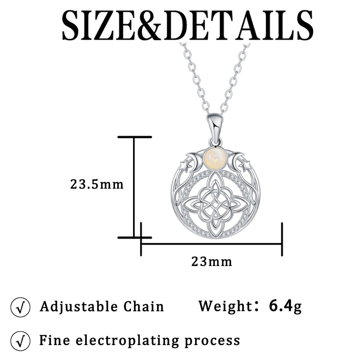 Elegant Celtic Knot Opal Necklace
