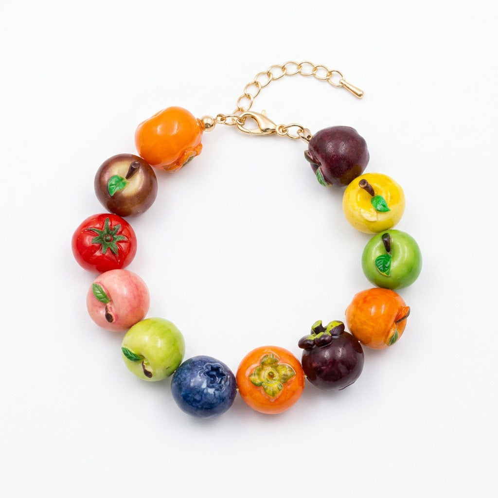 Boho Colorful Fruit Beaded Necklace