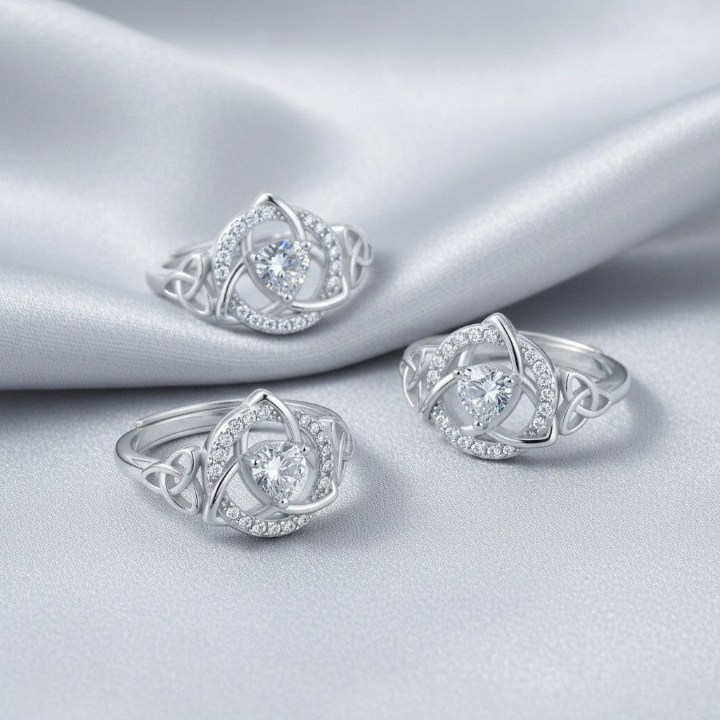Romantic Celtic Knot Zirconia Ring