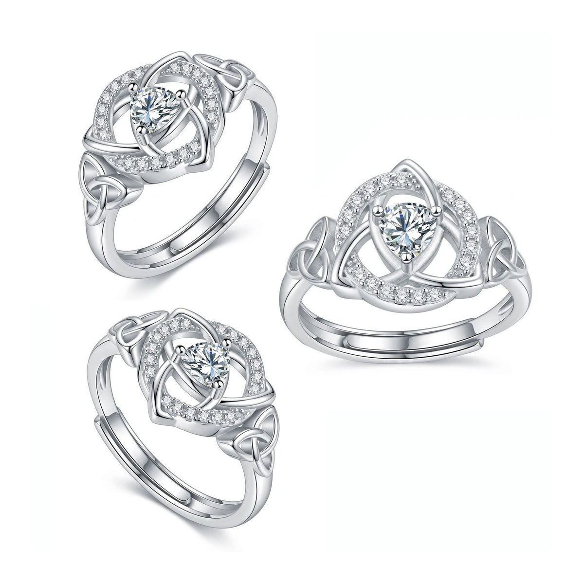 Romantic Celtic Knot Zirconia Ring