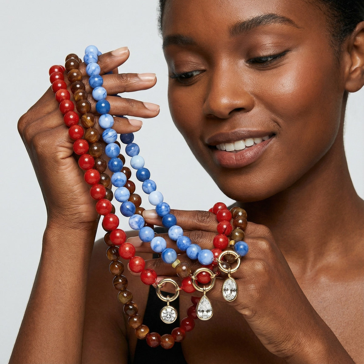Classy Multi-Color Beaded Pendant Necklace