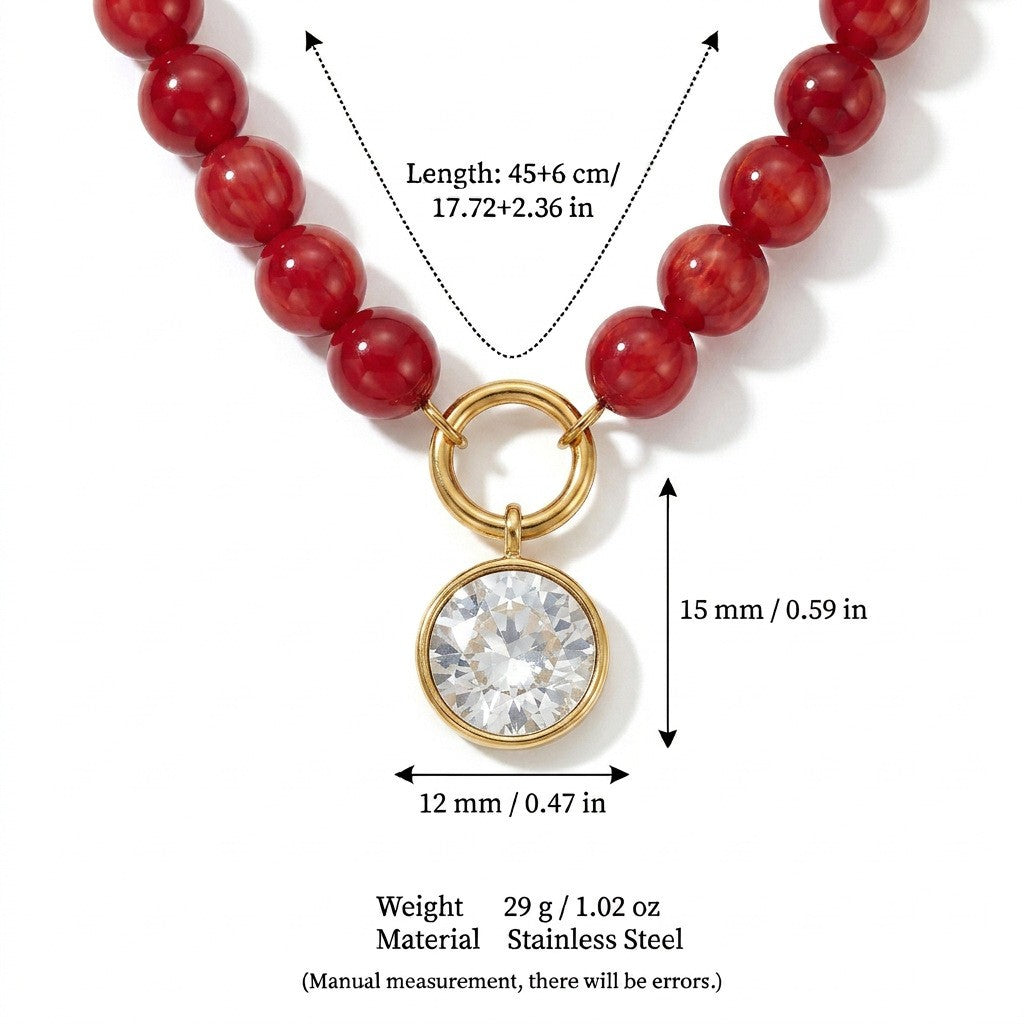Classy Multi-Color Beaded Pendant Necklace