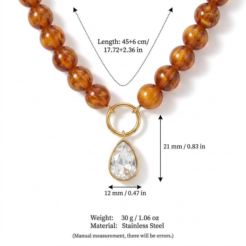 Classy Multi-Color Beaded Pendant Necklace