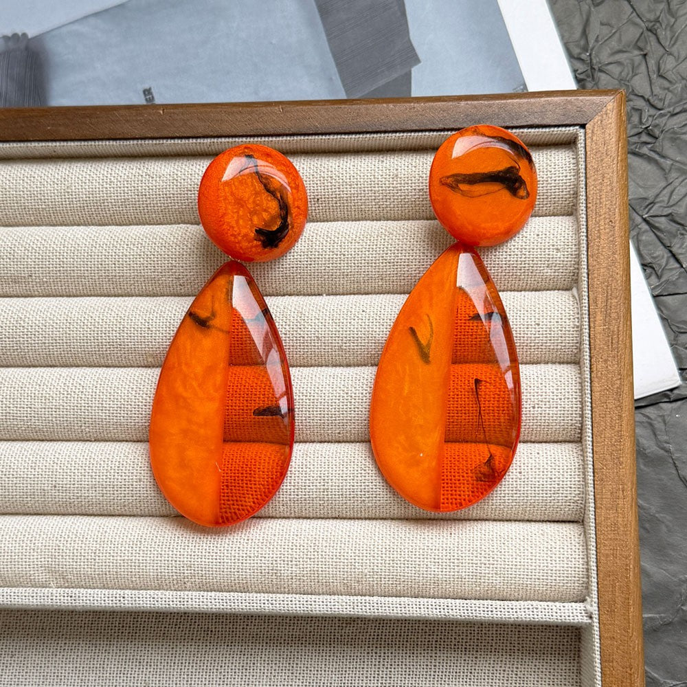 Classy Amber Split Teardrop Earrings