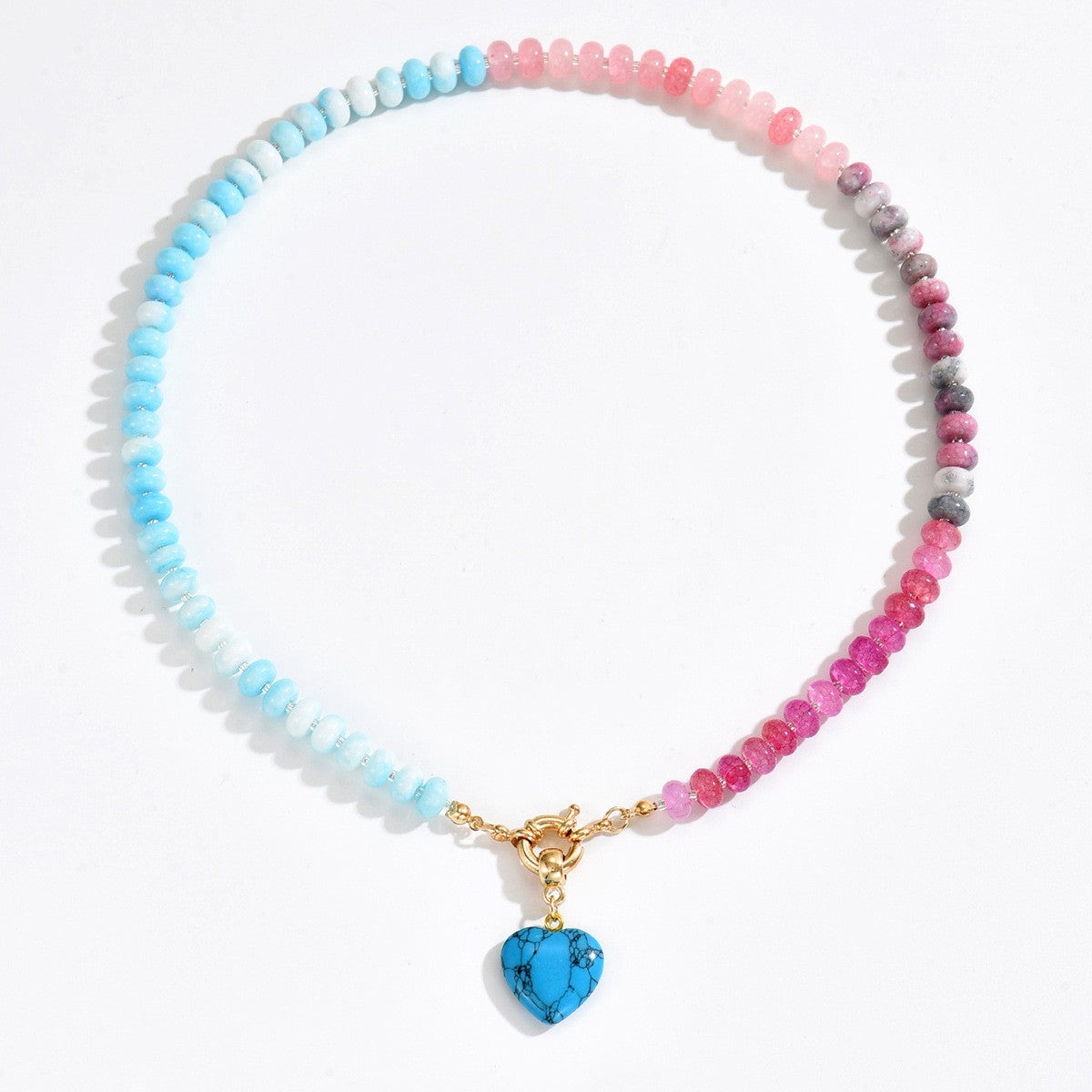 Dainty Gradient Stone Heart Necklace