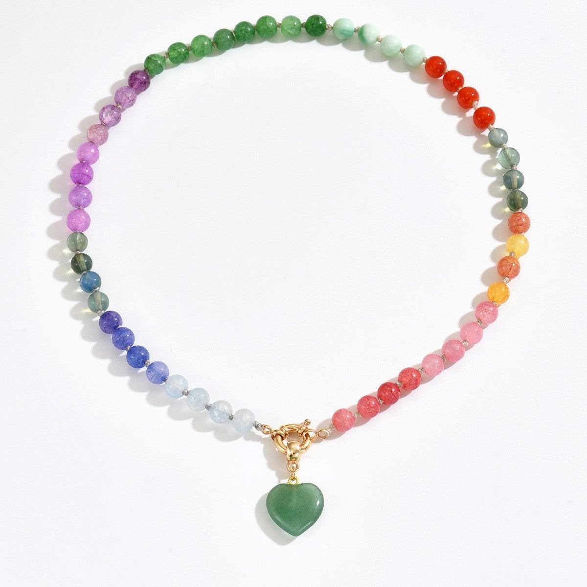 Dainty Gradient Stone Heart Necklace
