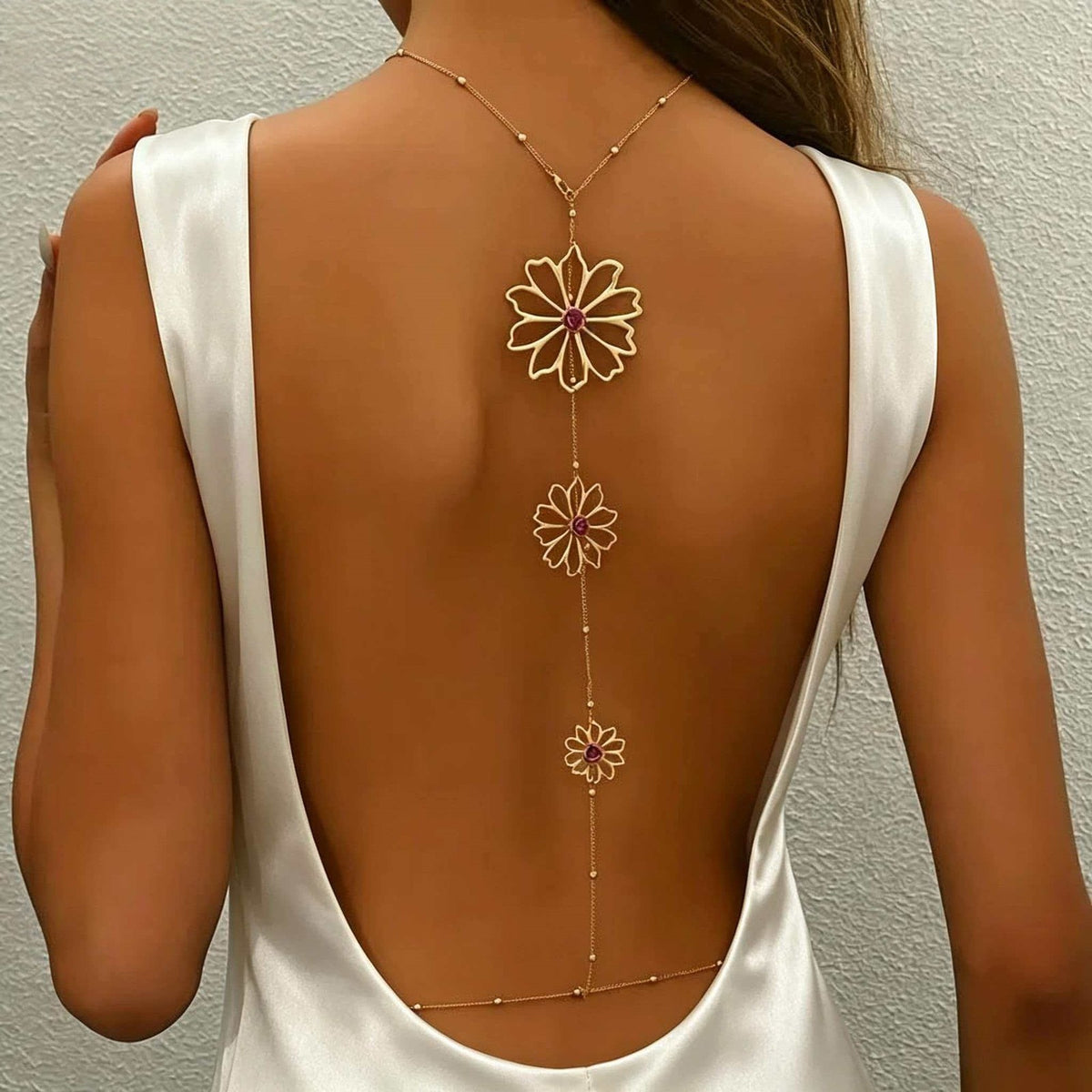 Elegant Floral Backdrop Body Chain