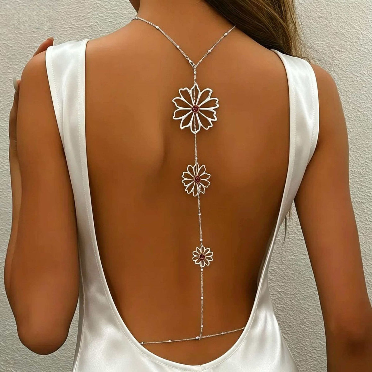 Elegant Floral Backdrop Body Chain