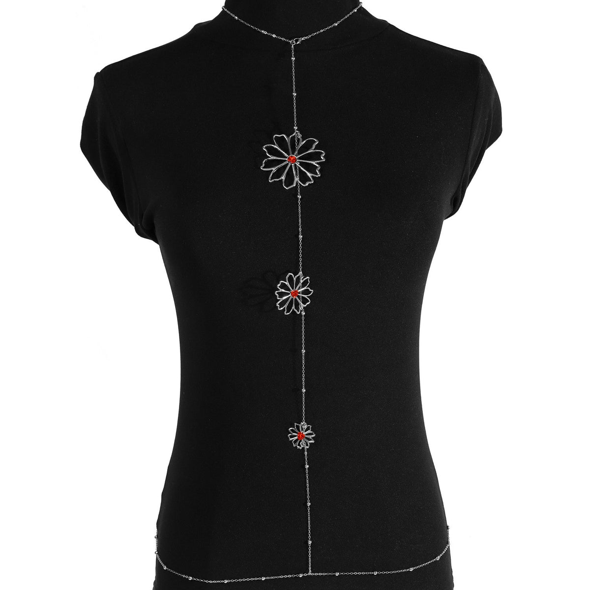 Elegant Floral Backdrop Body Chain