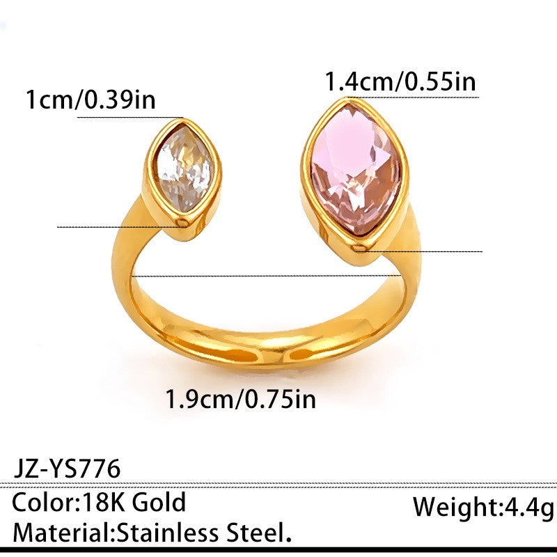18k Classy Mixed Geometric Open Ring
