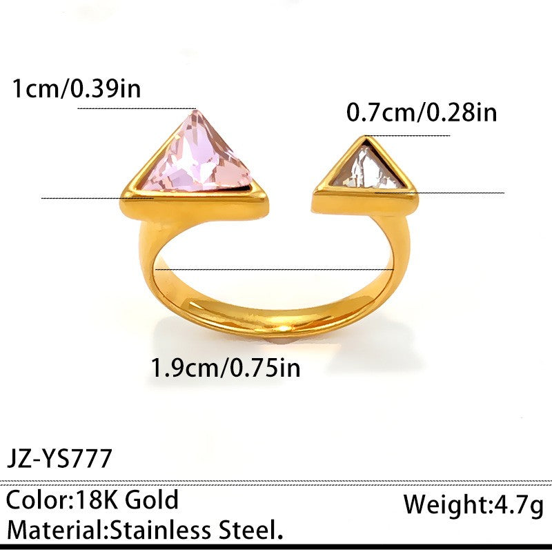 18k Classy Mixed Geometric Open Ring