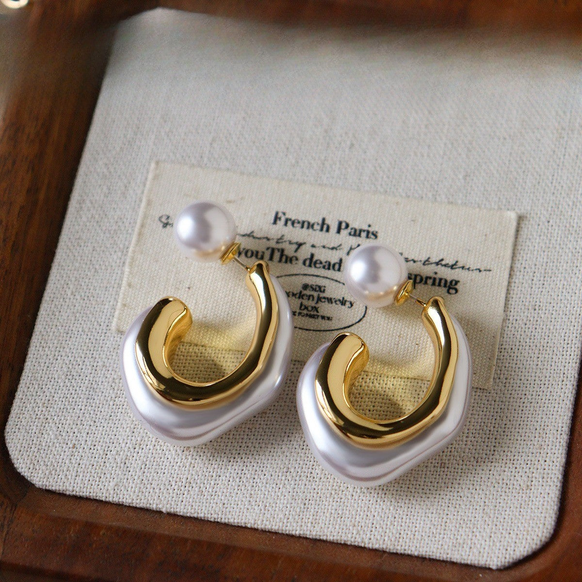 Elegant Faux Pearl C-Hoop Earring Set