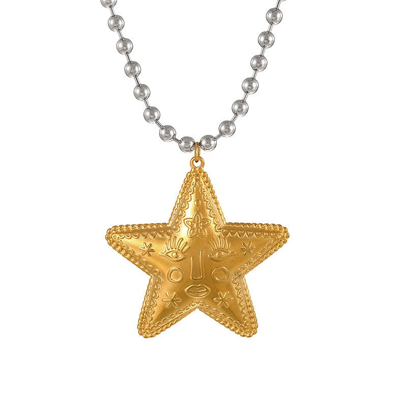 Classy Two-Tone Cross & Horse Pendant Necklace